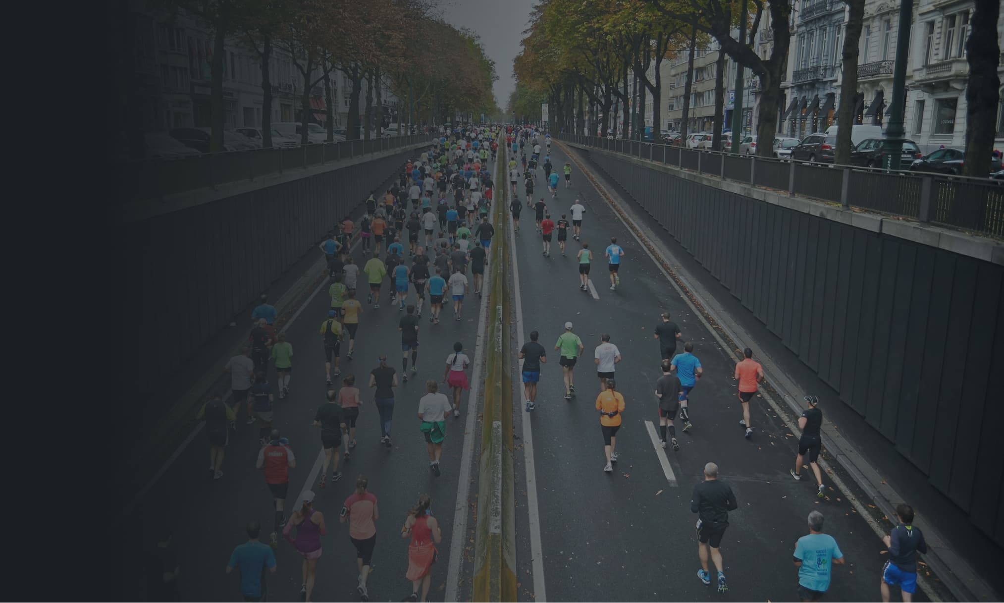 Runners on a street during race